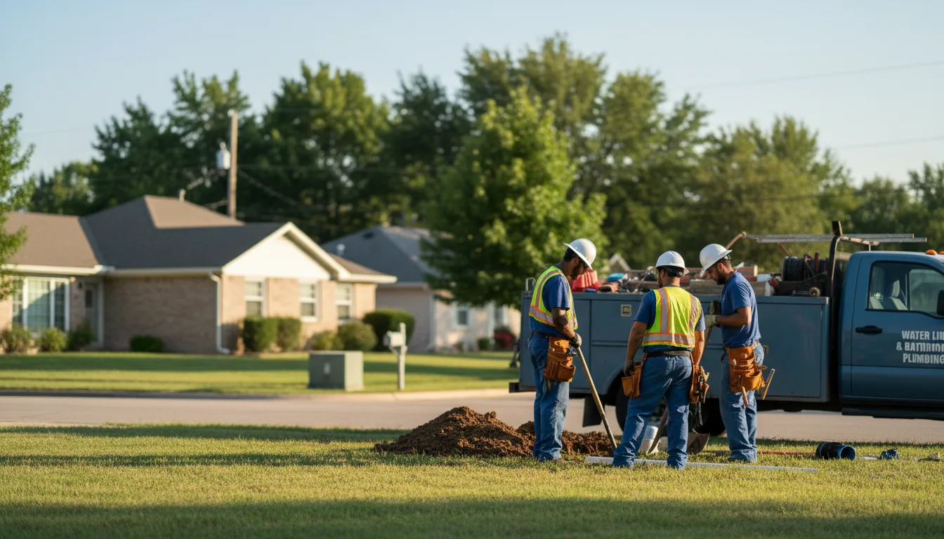 Residential water line and bathroom plumbing service in Lytle, TX